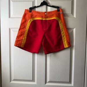 Women's Athletic Shorts in Red and Orange